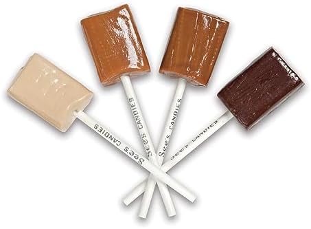 See’s Candies Assorted Lollypops – Assorted Gourmet Lollipops with Vanilla, Coffee, Chocolate & Butterscotch, 12 count, 8.4 oz
