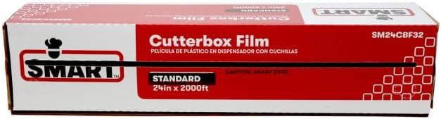 SMART Clear Cling Film Wrap with Cutterbox, SM24CBF32, 24" x 2000' x Standard 32 Gauge | 1/Each