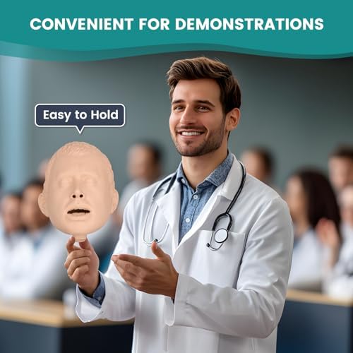 Adult Airway Management Trainer Kit, Adult Intubation Manikin Head, Airway Simulation Management Model for EMS Training, with Base