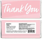 Big Dot of Happiness Pink Elegantly Simple - Candy Bar Wrapper Guest Party Favors - Set of 24