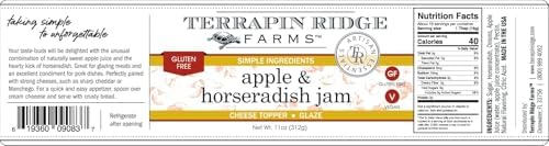 Terrapin Ridge Farms Apple Horseradish Jam – Sweet & Spicy Jam for Meats, Cheese, and More – Gluten Free, Vegan – 11 oz jar