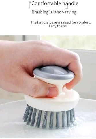 2Pcs Stainless Steel Wool Scrubber with Handle and 1 Pcs Dish Brush,Heavy Duty Pot Scrubbers Dish Scrubber Cleaning Brush Wash for Kitchen Pots, Grills, Pans, Sink (1+2)