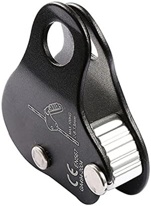 Climbing Rope Grab, High Strength Self Locking Safety Protective, Climbing Ascender Fall Protection Belay Device Climbing Rope Grip Clamp for Rock Climbing Mountaineering(Black)