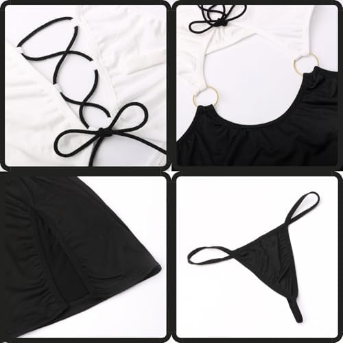 Women Sexy Office Secretary Outfit Costume Sleeveless Cosplay Lingerie Teacher Dress Uniform Office Lady Role Play Bodysuit 2 Pieces Halloween Babydoll Fancy Dress Top+Mini Skirt+G-String