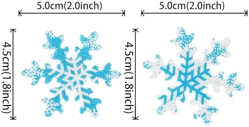 50 PCS Edible Snowflake Cupcake Toppers Wafer Paper Snowflake Cake Decorations Edible Snowflake Cupcake Picks Topper for Christmas Winter Frozen Theme Baby Shower Birthday Party Decor Supplies
