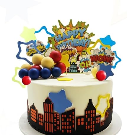 Superhero Cake Decorations Superhero Themed Party Decoration City Cake Border Decoration