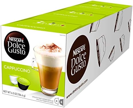 Nescafe Dolce Gusto Coffee Pods, Cappuccino, 16 capsules, Pack of 3