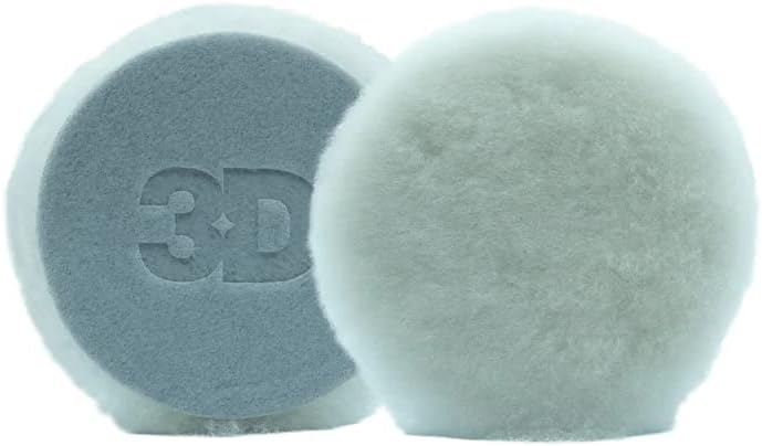 3D Lambswool Cutting Pad | Fast Level Heavy Compound Cuts | Superior Finish for Automotive Painted Surfaces | 100% Wool for Removing Paint Defects | 3” Round