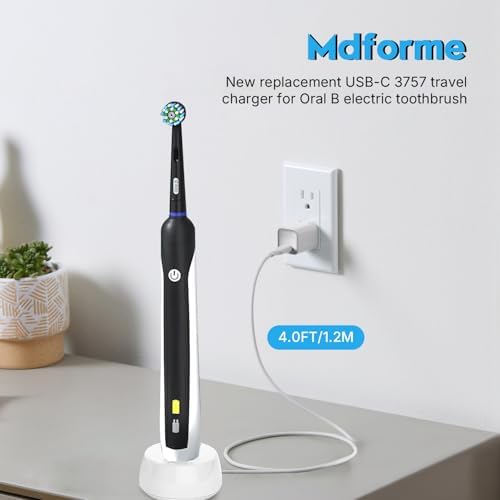 USB C Charger for Oral B Electric Toothbrush iO Series iO2 iO3 iO4 iO5 iO6, Genius X 7500, Smart/Pro, Vitality | 5V Replacement 3757 Induction Charging Base | Waterproof | Protable for Travel