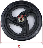 MY MIRONEY 2PCS 6 Inch Wheel Replacement for Wheelchairs, Walkers, PVC Wheelchair Front Wheels Rollator Black Universal Walker Casters Rollers Wheels with Mounting Screws and Hex Key