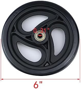 MY MIRONEY 2PCS 6 Inch Wheel Replacement for Wheelchairs, Walkers, PVC Wheelchair Front Wheels Rollator Black Universal Walker Casters Rollers Wheels with Mounting Screws and Hex Key