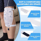 4 PCS Leg Bag Straps, Adjustable Urine Drainage Bag Strap Catheter Leg Bag Straps with Soft Elastic Fabric for Post-Surgery, Elderly Care, Washable, Latex-Free, Black