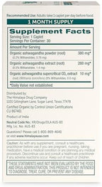 Himalaya Organic Ashwagandha Root, 30 Day Supply - Herbal Adrenal Support Supplements for Stress Relief and Energy Support - USDA Organic, Non-GMO, Vegan, Gluten Free, No Additives, 670 mg, 30 Caplets