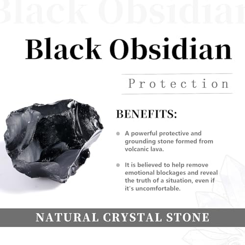 Rockcloud Pack of 2 Halloween Pocket Stone Pumpkin Ghost Head Statue Hand Carved Crystal Figurine Haunted House Party Decorations, Black Obsidian