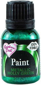 Rainbow Dust Edible Food Paint METALLIC HOLLY GREEN Cake Decorating Sugarcraft