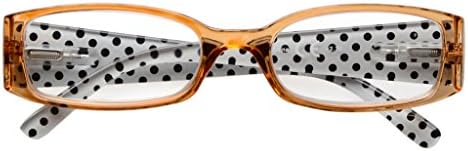 Eyekepper 5 Pairs Polka Dots Pattern Design Reading Glasses for Women Reading Inlcude Reader Sunglasses +2.50 Reading Eyeglasses