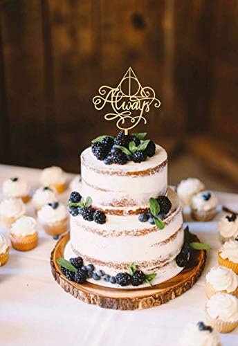 Always Cake Topper Wood, Cake Topper for a Wedding/Engagement/Anniversary/Bridal Shower Party Decorations, Harry Potter Theme Party Decorations