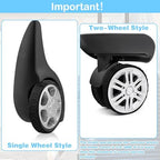 8Pcs Silicone Luggage Wheel Covers - Silent Protection, Suitcase Wheel Protector Covers (Black)