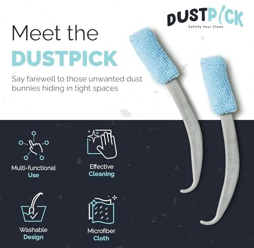 Reusable Microfiber Duster & Crevice Cleaning Brush | Versatile Cleaning Tools for Blinds, Window Tracks, Shutters, Baseboards, Kitchen Gaps | Microfiber Window & Space Cleaner (Pack of 2)