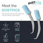 Reusable Microfiber Duster & Crevice Cleaning Brush | Versatile Cleaning Tools for Blinds, Window Tracks, Shutters, Baseboards, Kitchen Gaps | Microfiber Window & Space Cleaner (Pack of 2)
