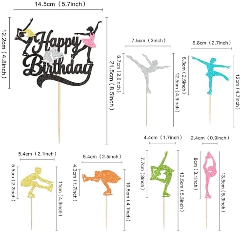 25Pcs Figure Skating Birthday Cake Toppers Ice-skating Cupcake Toppers for Baby Shower Girls Skating Birthday Cake Decorations Winter Sports Birthday Party Decoration