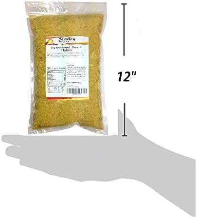 Nutritional Yeast Flakes 1 lb. Fortified - Gluten Free - Non GMO - Vegan - Vegetarian Support Formula Medley Hills Farm