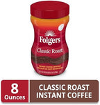 Folgers Classic Roast Instant Coffee, 8 Oz. Jar