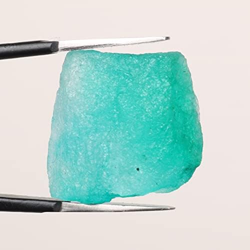 REAL-GEMS 17 Ct EGL Certified Natural Green Emerald Raw Rough Loose Gemstone AXF-604