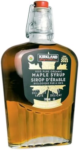 Kirkland Signature 100% Pure Organic Maple Syrup, Canada Grade A, 740mL/26 fl. oz. Bottle (Imported from Canada)