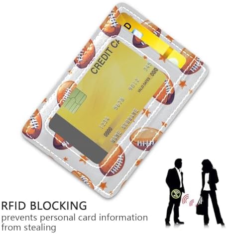 Bolaz Rugby Star Football Mini Front Pocket Wallet Credit Card Holder Slim RFID Blocking Sleeves for Women Men Credit Card Protector