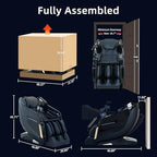 57" SL-Track 4D Massage Chair Full Body Zero Gravity Massage Chair Recliner Shiatsu with Heat, AI Voice Control, Foot Roller & 3-Zone Heating - Home Electric Massager for Mom/Wife/Dad/Home Office