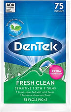 DenTek Fresh Clean Floss Picks, for Extra Tight Teeth, 75 Count, (Pack of 2)