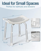HOMLAND Shower Chair for Inside Shower, 400 lbs Adjustable Shower Stool with Suction Feet, Shower Seat for Inside Tub Bathroom Bench Bath Chair for Elderly and Disabled - Light Gray