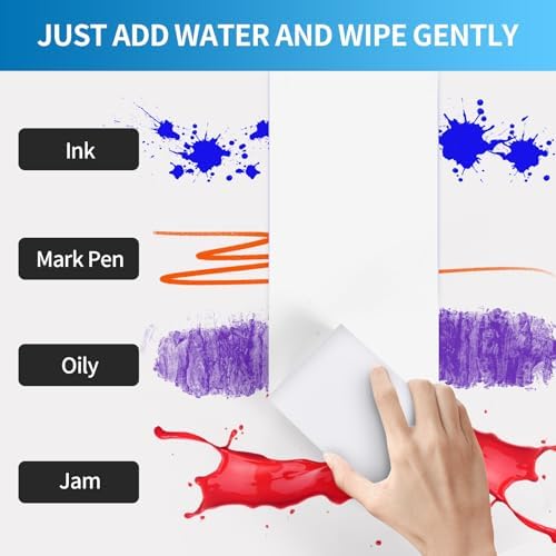 Magic Cleaning Eraser Sponges, 100 Pack Melamine Foam Pads, Multi-Purpose Household Kitchen Bathroom Wall Floor Cleaner (100 PCS)