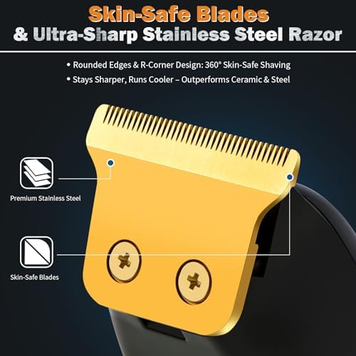 Beard Trimmer for Men - Rechargeable Men's Hair Clippers & Razor, Cordless Hair Trimmer & Shaver for Face, Neck, Groin & Manscaping, Ideal Gift for Men, Black