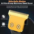 Beard Trimmer for Men - Rechargeable Men's Hair Clippers & Razor, Cordless Hair Trimmer for Face, Neck, Groin & Manscaping, Ideal Gift for Men, Black
