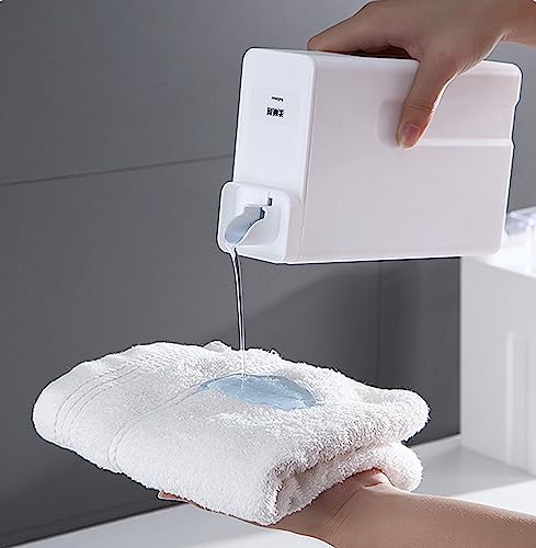 Laundry Detergent Dispenser-Soap Dispenser,Large Pump Dispenser Bottle for Kitchen, Laundry Empty Shampoo Bottles Suitable Beads, Washing Powder, 32oz/1Liter(White)