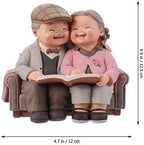 BESPORTBLE Loving Elderly Couple Miniature Figurines Grandparents Parents Statue Resin Couple Ornaments for Valentines Day Wedding Anniversary