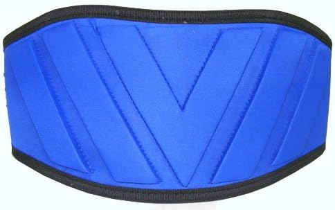 V Shape Blue Neoprene Lower Back Support Belt Brace S/M