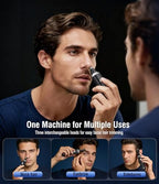 Nose Hair Trimmer for Men, 3-in-1 Professional Painless USB-C Rechargeable Eyebrow & Facial Nose Trimmer for Men Women, LED Display Trimmer with Powerful Motor and Dual-Edge Blades, IPX7 Waterproof