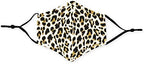 WEDDINGSTAR 3-Ply Adult Washable Cloth Face Mask Reusable and Adjustable with Filter Pocket - Leopard Print