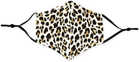 WEDDINGSTAR 3-Ply Adult Washable Cloth Face Mask Reusable and Adjustable with Filter Pocket - Leopard Print