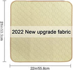 Non-Slip Absorbent Washable Incontinence Pad underpad Seat 4-Layer Design Chair Absorbent Pads Protection - for Seniors, Adult, Children, or Pet Underpad Protection - Set of 2 (Beige)