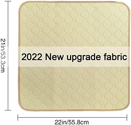 Non-Slip Absorbent Washable Incontinence Pad underpad Seat 4-Layer Design Chair Absorbent Pads Protection - for Seniors, Adult, Children, or Pet Underpad Protection - Set of 2 (Beige)
