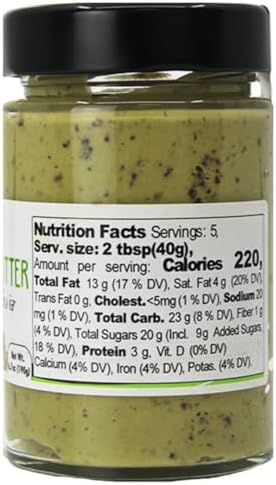GUSTO ETNA Pistachio Butter/Spreadable Cream with Chocolate Chips, 6.7 oz (190g), Rich & Nutty Spread for Knafeh Pistachio Chocolate Bars, Sweet Pistachio, 28% Pistachios, From Italy, Non GMO