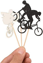 Donoter 48 Pcs Glitter BMX Bicycle Cupcake Topper Picks for Bike Theme Birthday Party Cake Decorations