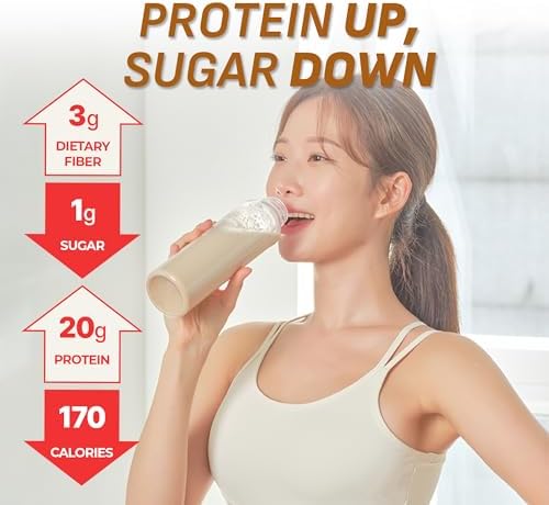 Flimeal Brown 17Grains Protein Shake, With Crunchy Protein Balls, Protein Smoothie Powder - 20g Protein, Low Sugar, Keto-Friendly Meal Replacement Shake, 1.59oz, 7packs, 7 Servings (7 Packs X 1.59 oz)