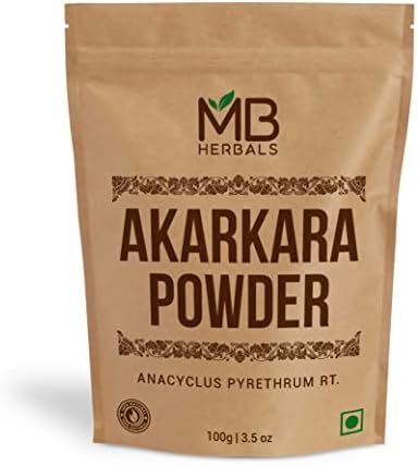 MB Herbals Pure Anacyclus pyrethrum Root Powder 3.5 oz / 100 Gram | Akarkara | Akar Kara | Pellitory | Longwort Root Powder | Spanish Chamomile Root Powder