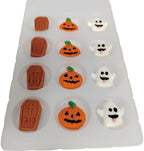 Halloween Sprinkles Icing Decoration for Cupcake Decorating, Halloween Pumpkin, Edible Ghost Tombstones Cake Cupcake Topper for Baking Cookie Ice Cream Candy Decoration
