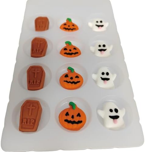 Halloween Sprinkles Icing Decoration for Cupcake Decorating, Halloween Pumpkin, Edible Ghost Tombstones Cake Cupcake Topper for Baking Cookie Ice Cream Candy Decoration